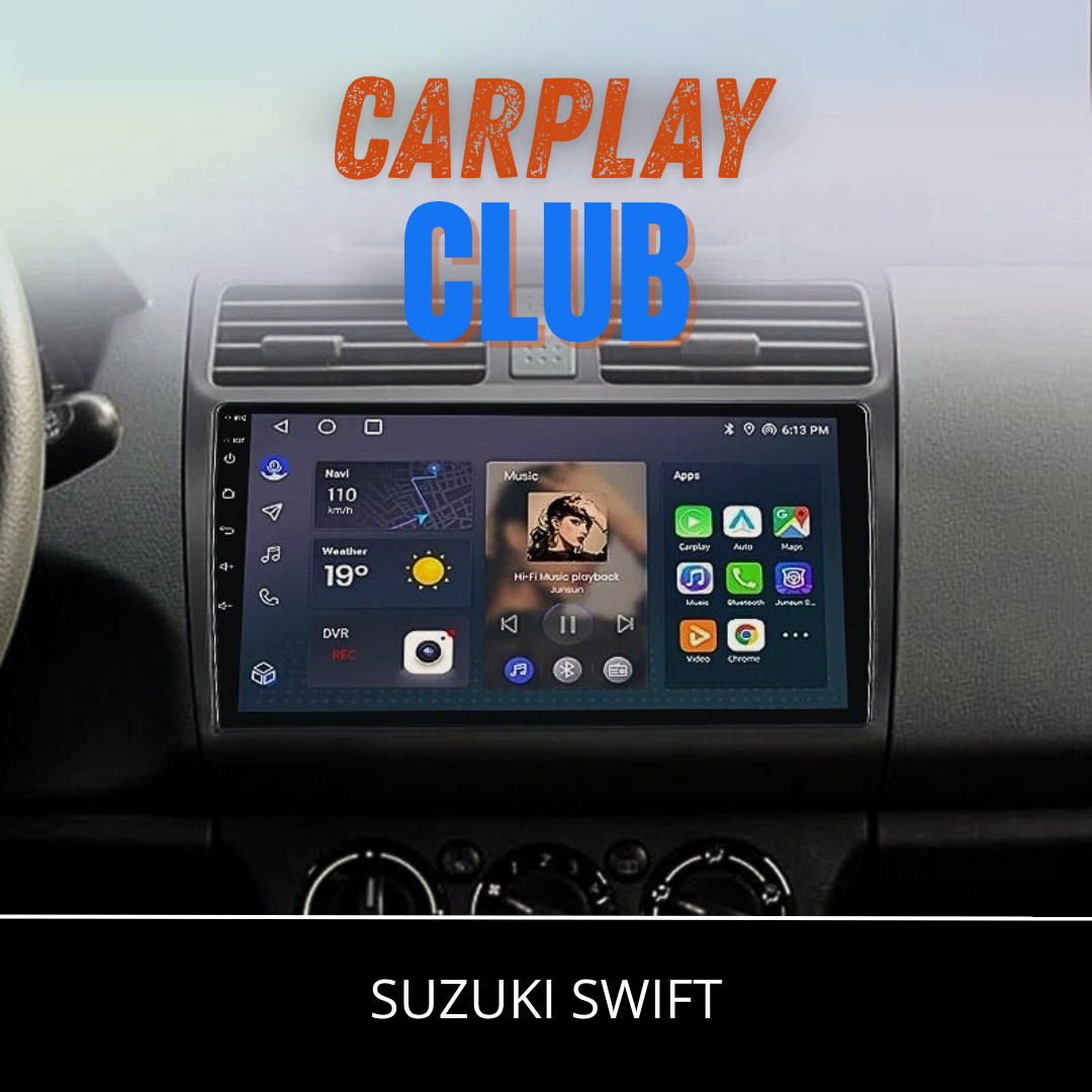 Ecran Carplay sans fil installé sur tableau de bord Suzuki Swift