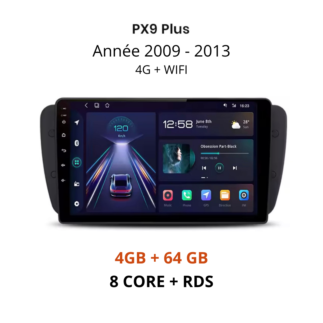 Ecran CarPlay tactile wifi + 4G année 2009-2013 pour Seat Ibiza