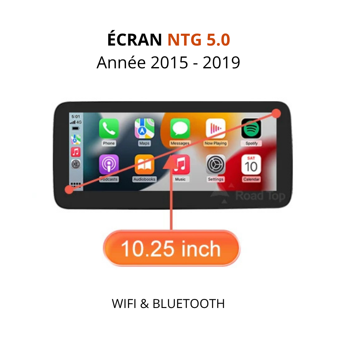 Ecran CarPlay 10.25 pouces NTG 5.0 wifi et bluetooth Mercedes classe C