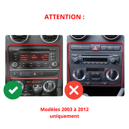 Adaptation écran CarPlay pour Audi A3 années 2003-2012