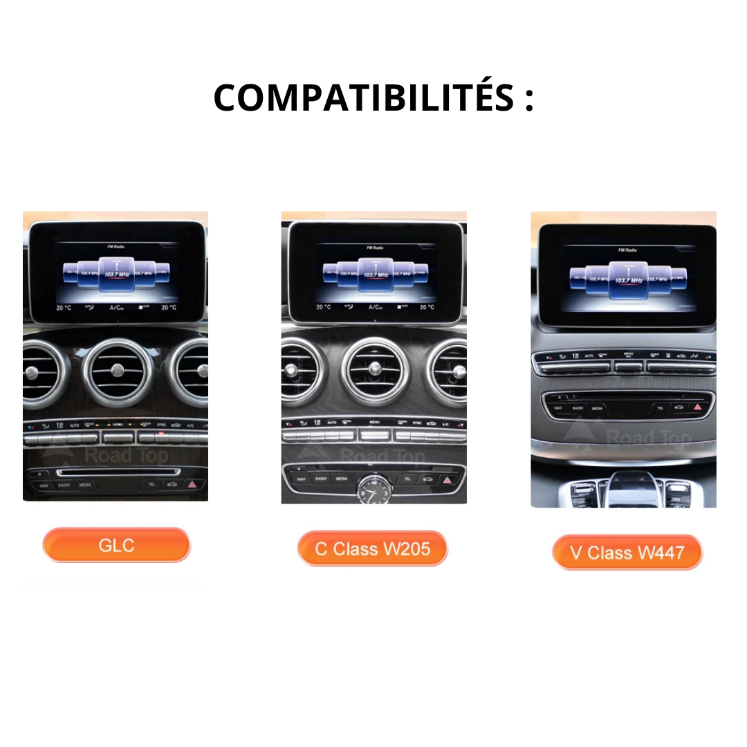 CarPlay comparaison compatibilité Mercedes classe C, classe V et GLC